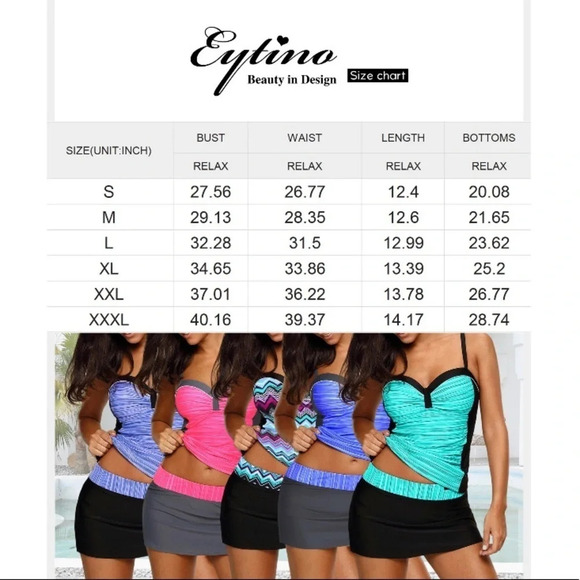 Swim Colorblock Skirted Bottoms Green Swim Skirt Zip Pocket NEW Size 2XL - Picture 8 of 12